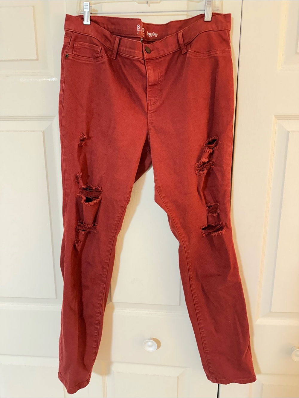 New York & Company Red Jeggings